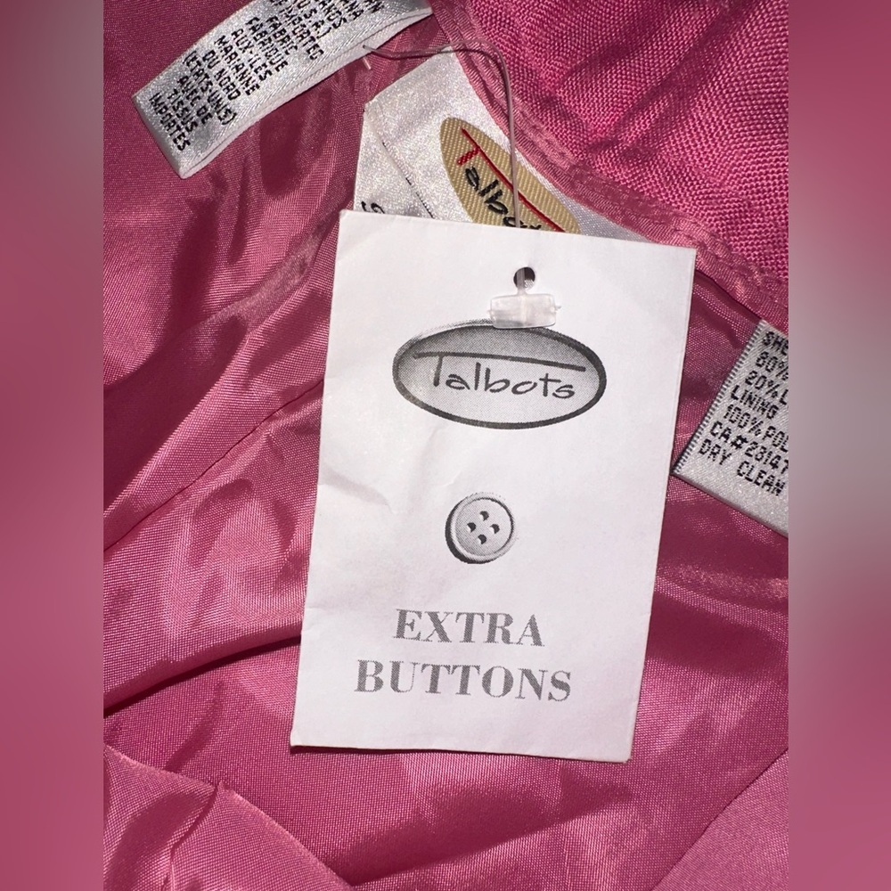 Talbots High Waist Pink Italian Linen Blend Lined Pleated Trouser Pants Size 14 - Picture 9 of 10